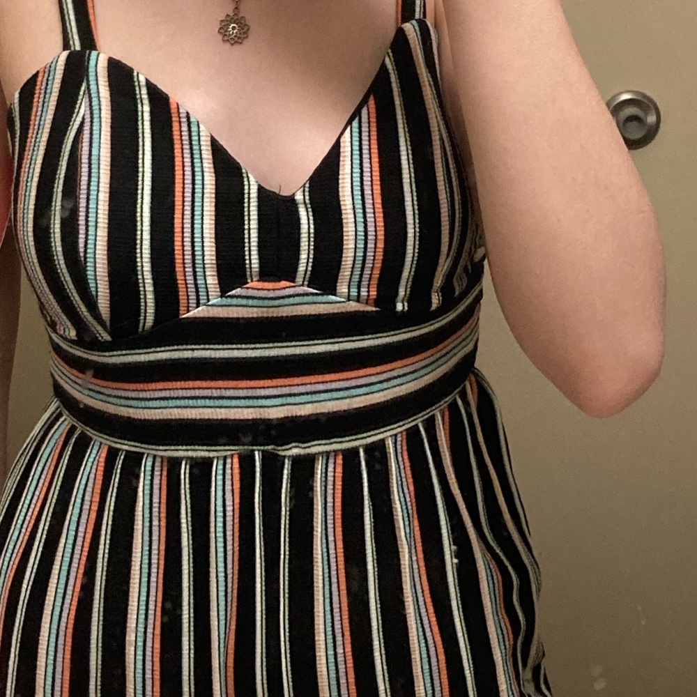 Colorful striped jumpsuit